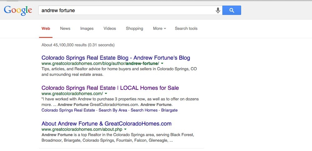 real estate agent about page and bio sample andrew fortune
