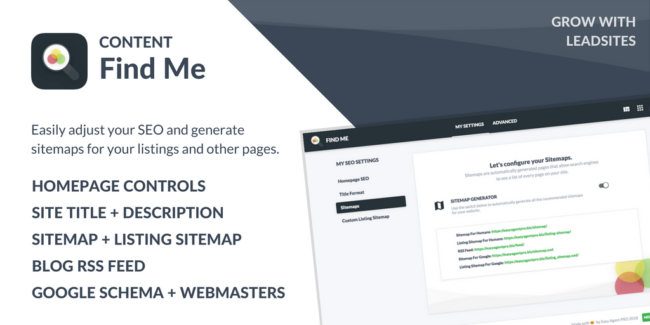 Find Me - LeadSites by Easy Agent PRO