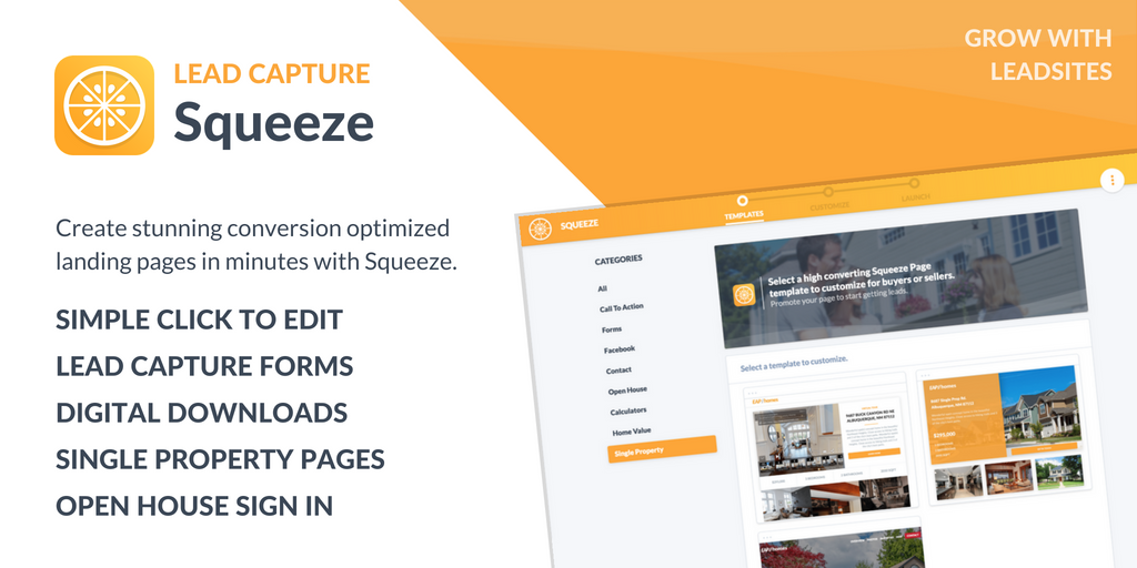 Real estate squeeze page - Leadsites by Easy Agent PRO