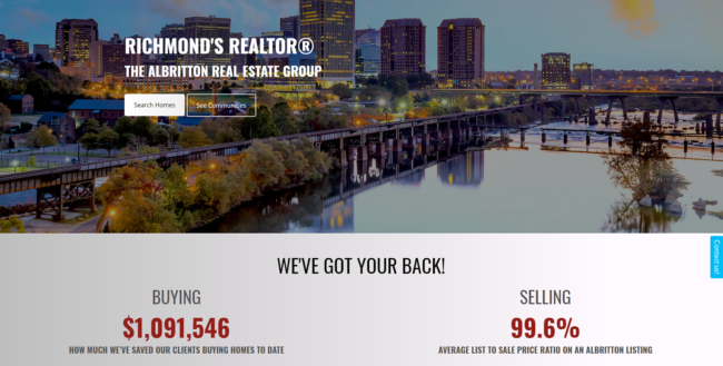 Real estate website homepage - localize your content