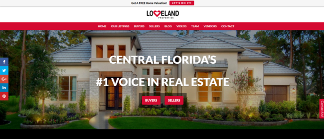 Real estate website homepages