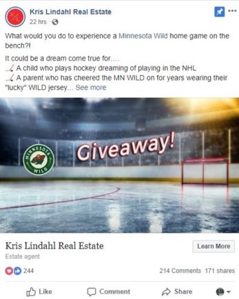 real estate Facebook presence idea - giveaway