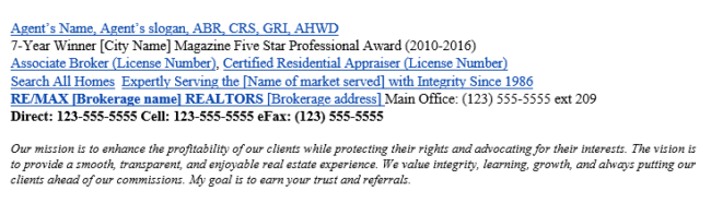 real estate marketing emails - signature example