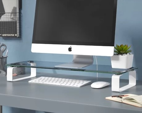 Glass computer monitor stand