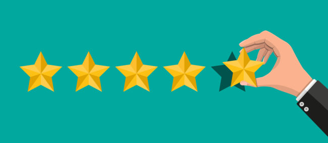 reviews from real estate clients on a business website.