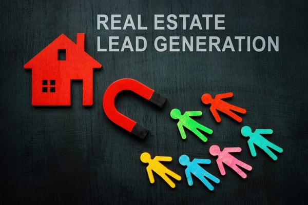 Figurines, House And Magnet. Real Estate Lead Generation Concept