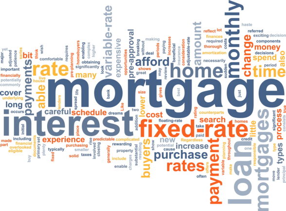 Word cloud concept illustration of house mortgage